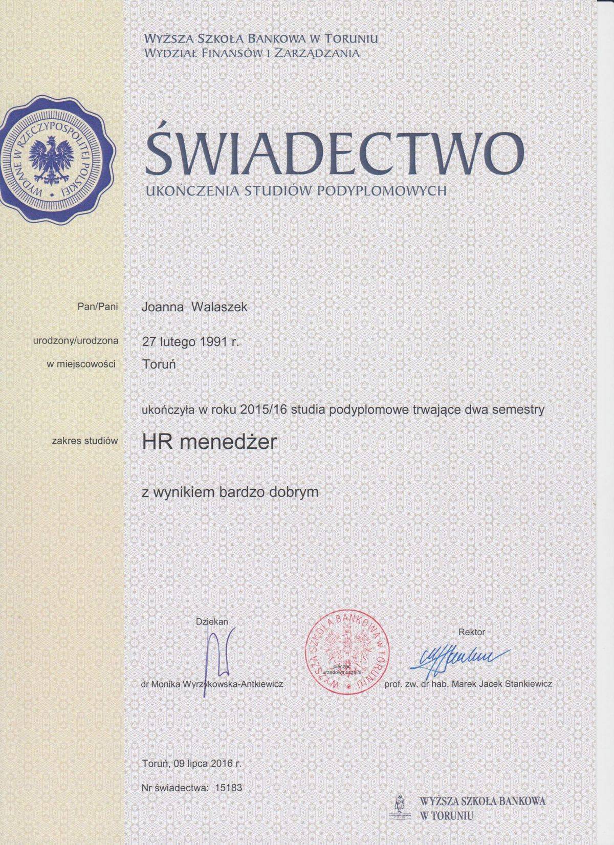 HR menedżer